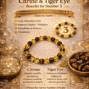 An informational infographic detailing the Numerology benefits for Number 3, ruled by Jupiter, including attributes like knowledge, memory, and abundance. for Healing Meditation and Abundance