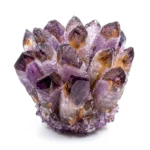 Lab Certified AAA Grade Amethyst Phantom Crystal Cluster isolated on a pure, seamless white background by Divinity Crystals.