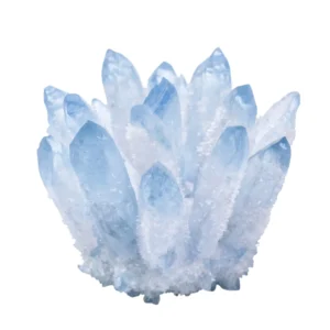 Lab Certified AAA Grade Aquamarine Phantom Crystal Cluster isolated on a pure, seamless white background by Divinity Crystals.